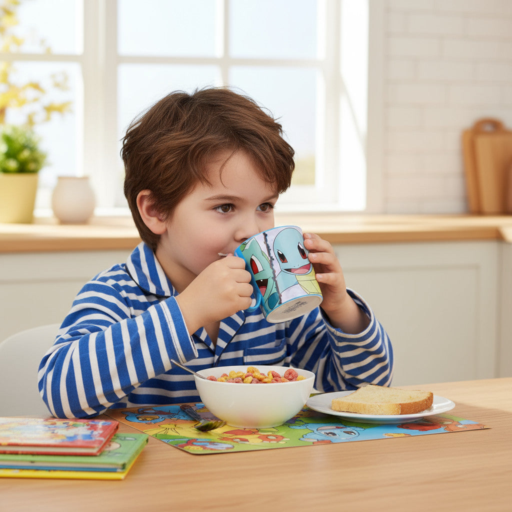 Tazza Bicchiere in plastica 350ml per Microonde con manico Bambini colazione BPA-free