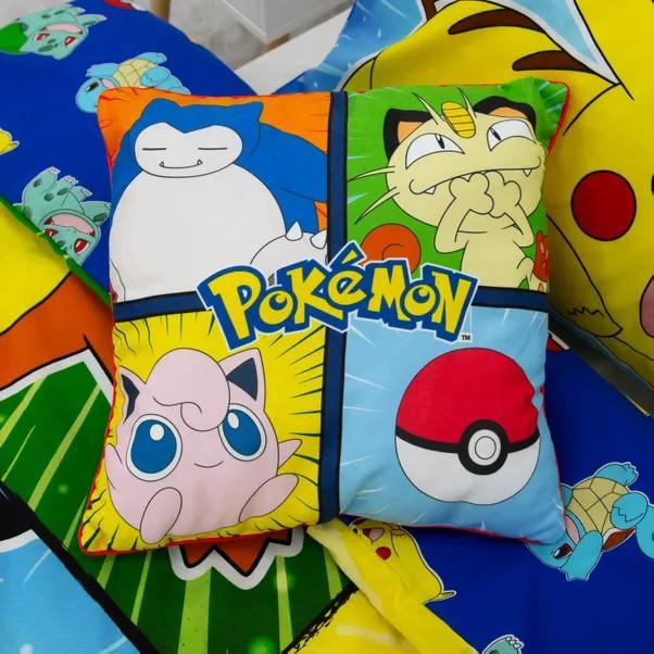 POKEMON - Cuscino Ufficiale Arredo 40x40 cm morbido con imbottitura 100% poliestere - Cameretta Bambini - Pikachu