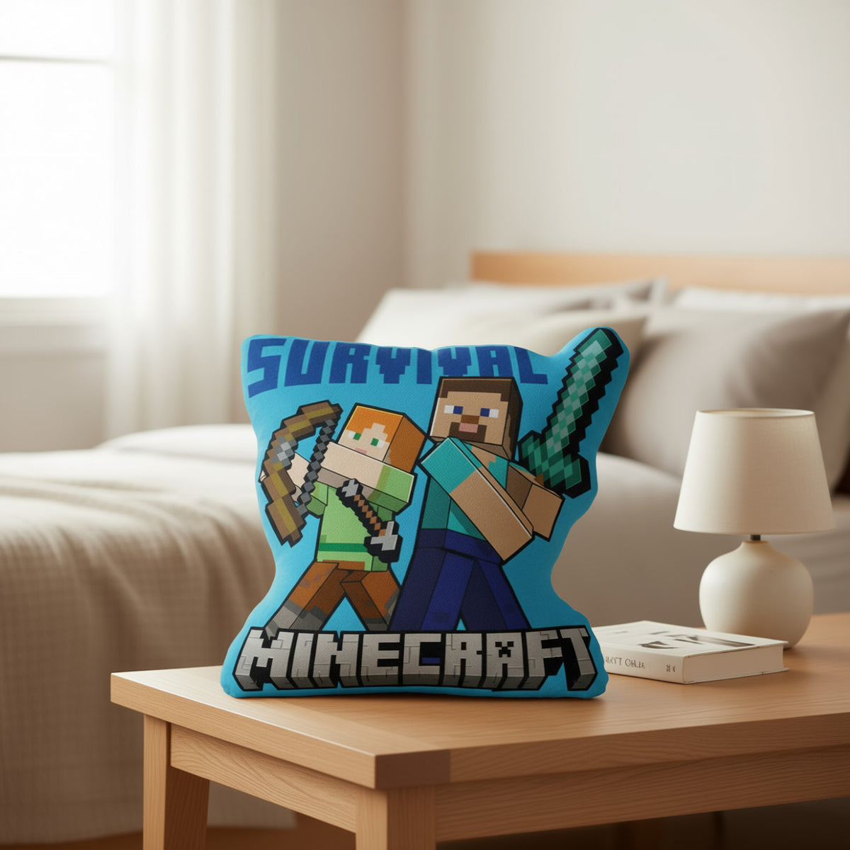 MINECRAFT - Cuscino 3D Shaped Sagomato Bambini in Poliestere con la Forma sagoma personaggio