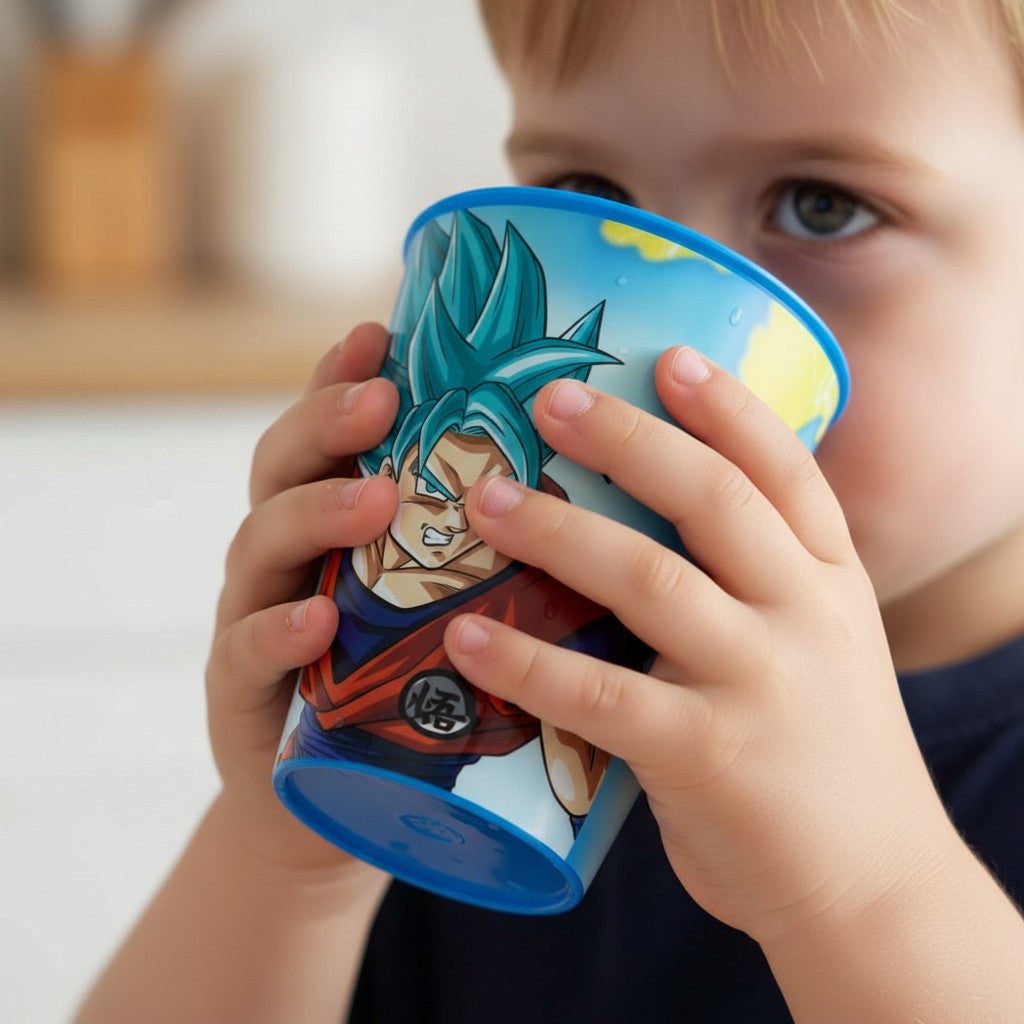 Set 2 Bicchieri per Bambini 260 ml in plastica Regalo per Ragazzi - Adatto per lavastoglie e microonde - DRAGON