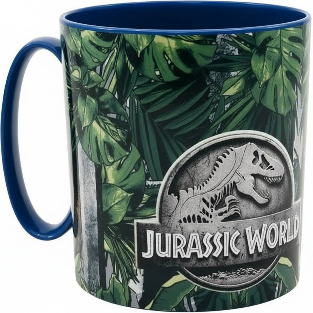 Tazza Bicchiere in plastica 350ml  Microonde con manico Bambini colazione BPA-free  JURASSIC WORLD