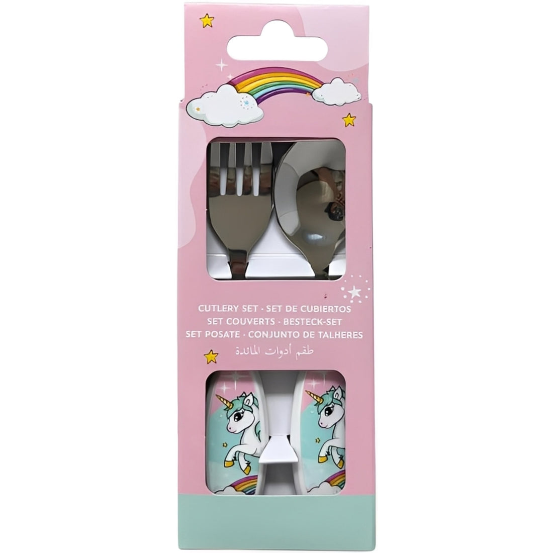 UNICORNO | Set Posate  Bambini in Acciaio Inossidabile - Forchetta e Cucchiaio (Unicorno)