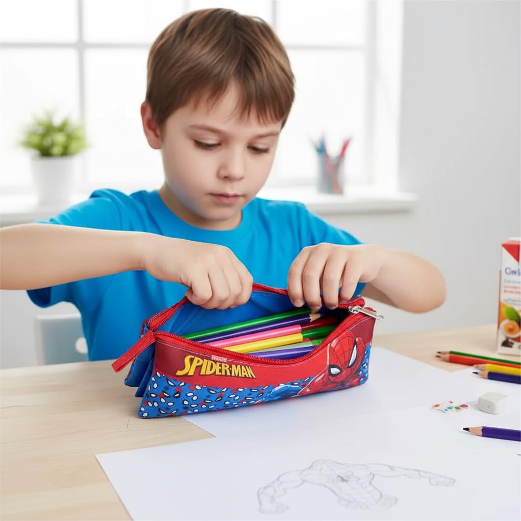 Portapenne Astuccio Triplo Borsellino Scuola e Asilo per Bambini e Ragazzi 22x12cm