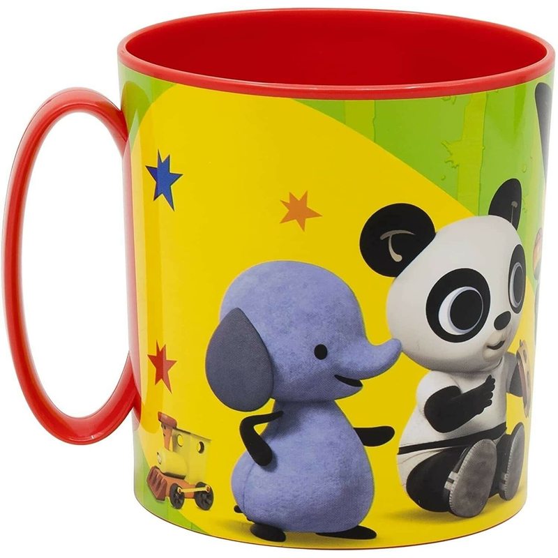 Tazza Bicchiere in plastica 350ml per Microonde con manico Bambini colazione BPA-free (Bing)