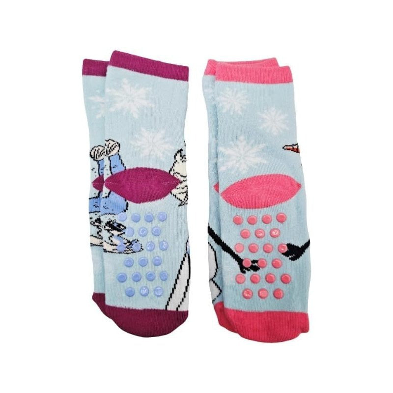 Frozen- 2 paia Calzini antiscivolo ufficiali Calze bambini Frozen anti scivolo