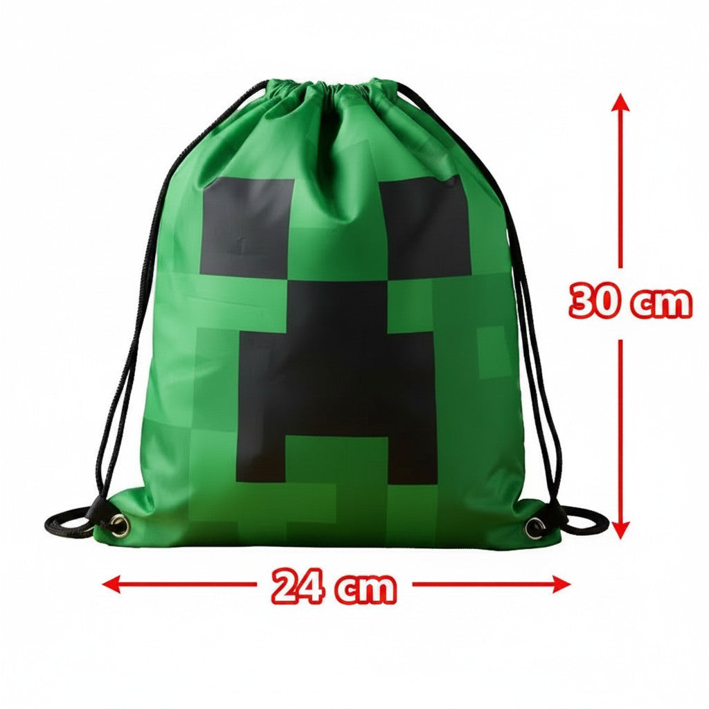 Sacca Sportiva con manici e tasca per Bambino, Borsa Coulisse Zaino per Asilo, Palestra, Piscina, Viaggio, Portascarpe