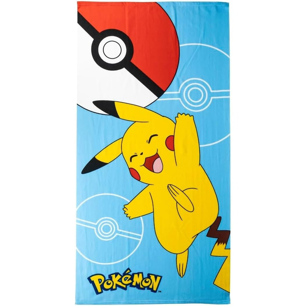 POKEMON - Telo Mare Asciugamano da spiaggia e piscina in microfibra CM. 140X70 asciugatura rapida, ultra morbido