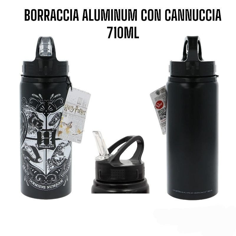 Borraccia Sport in Alluminio per Ragazzi e Bambini 710ML con Beccuccio Dosatore Ripiegabile