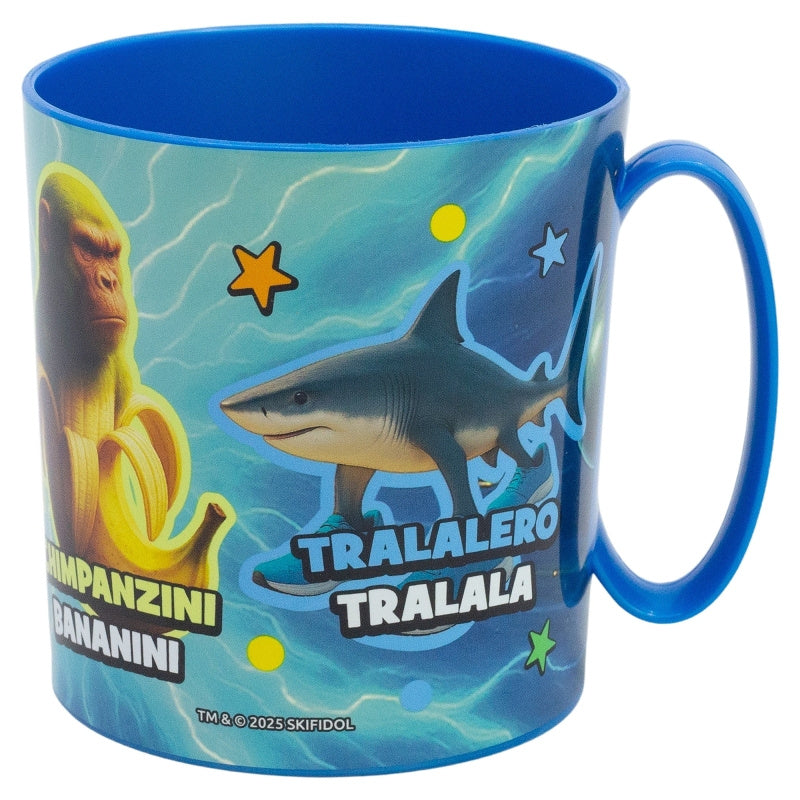 Tazza Bicchiere in plastica 350ml per Microonde con manico Bambini colazione BRAINROT