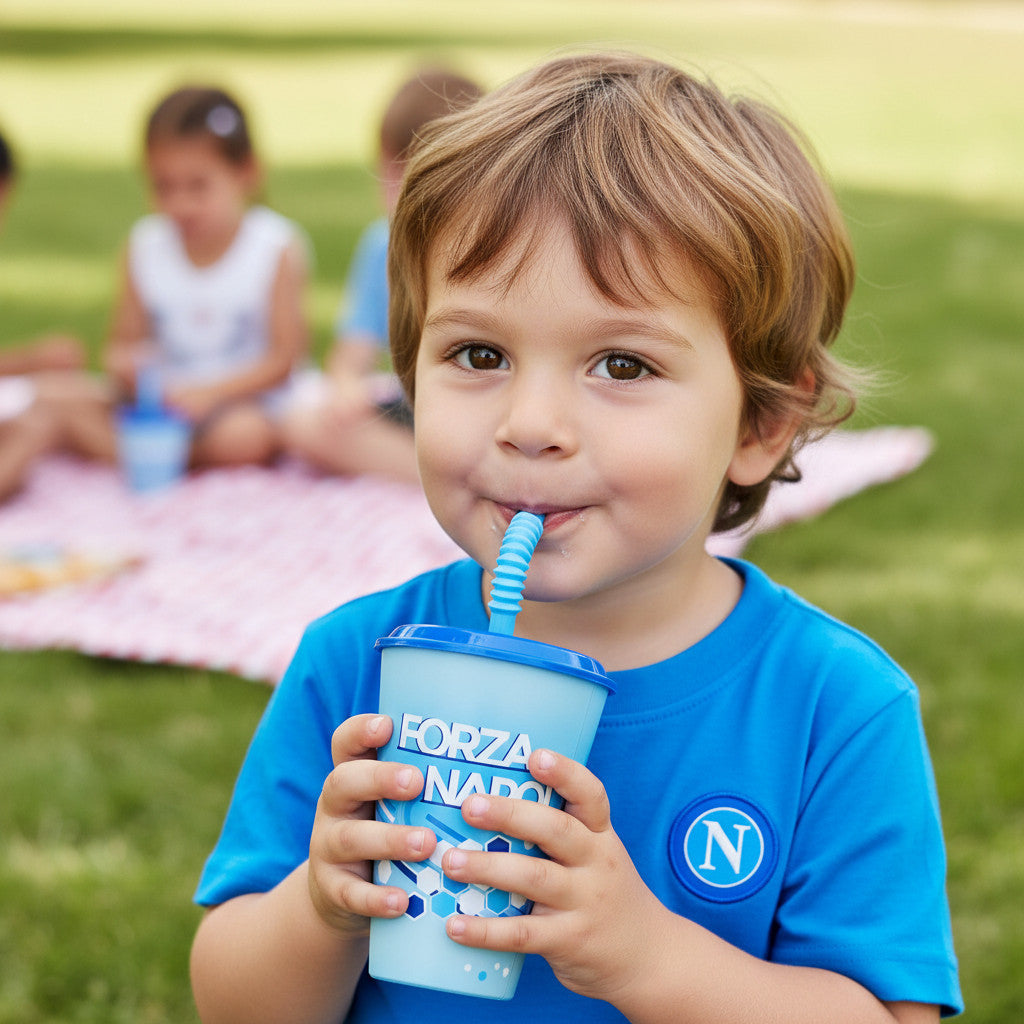 Kids Cup Con Cannuccia e coperchio Riutilizzabile - 430 ml