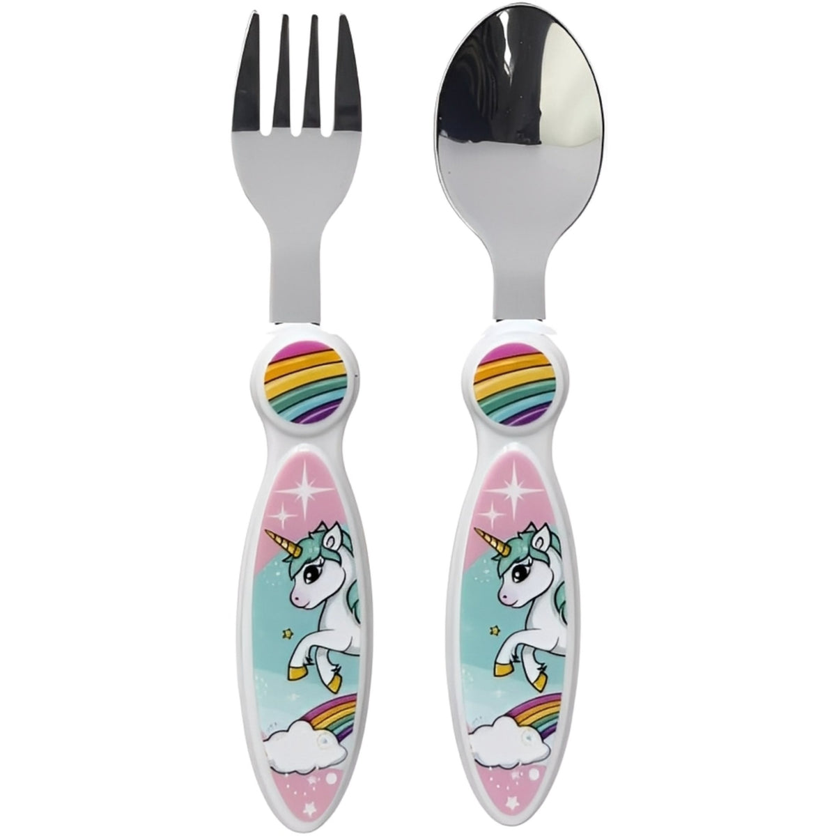 UNICORNO | Set Posate  Bambini in Acciaio Inossidabile - Forchetta e Cucchiaio (Unicorno)