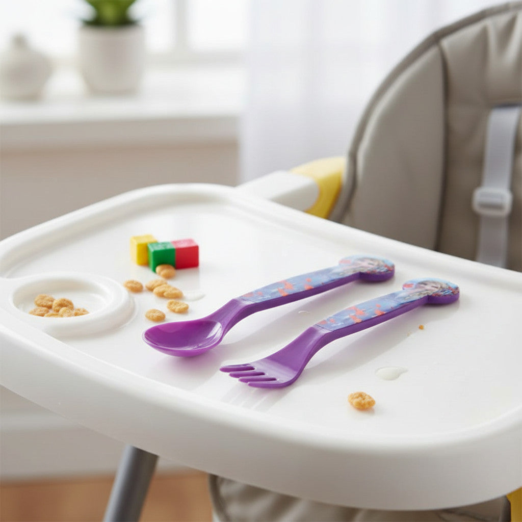 Set Posate per Bambini in Plastica Alimentare - Forchetta e Cucchiaio Made in Spain FROZEN