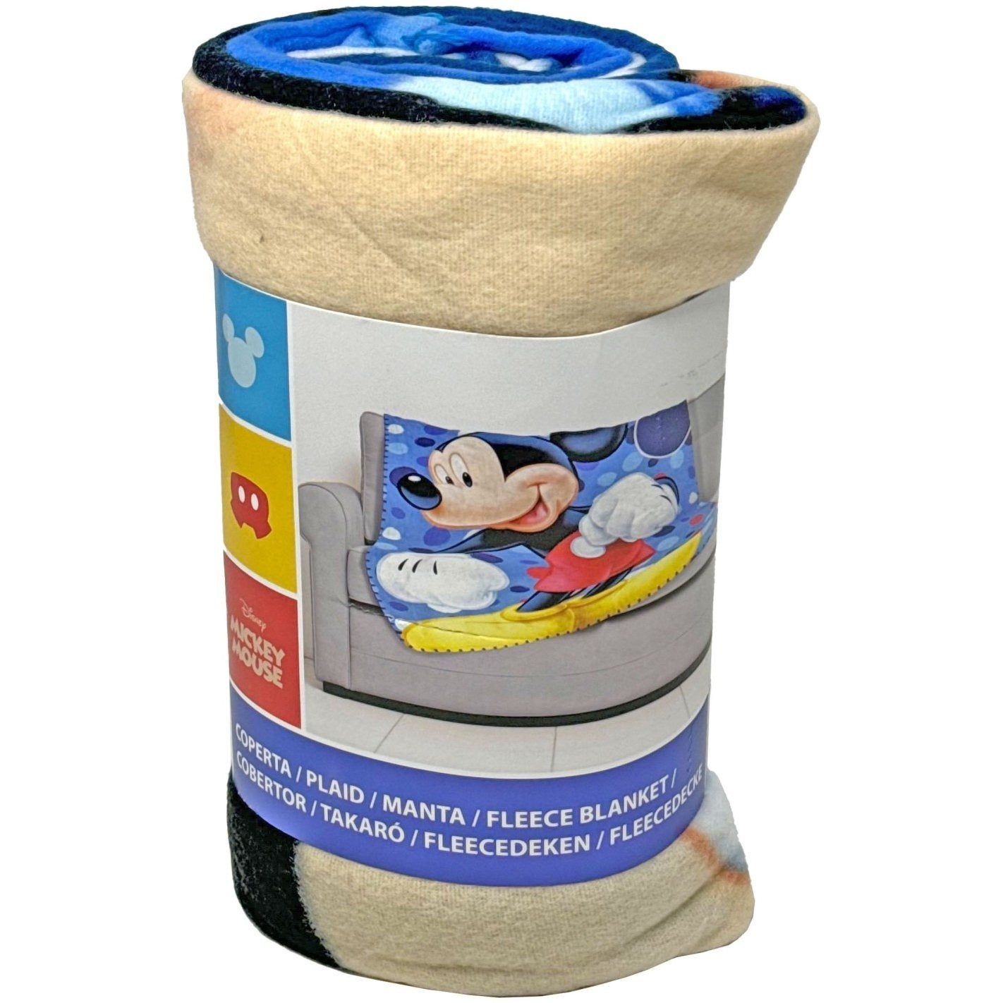 Coperta Ufficiale Plaid Morbida e Calda 100x140cm per Bambini Pile con stampa Idea Regalo - TOPOLINO