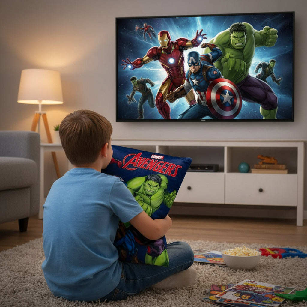 AVENGERS - Cuscino Ufficiale Arredo 40x40 cm morbido con imbottitura 100% poliestere per cameretta bambini e ragazzi - HULK