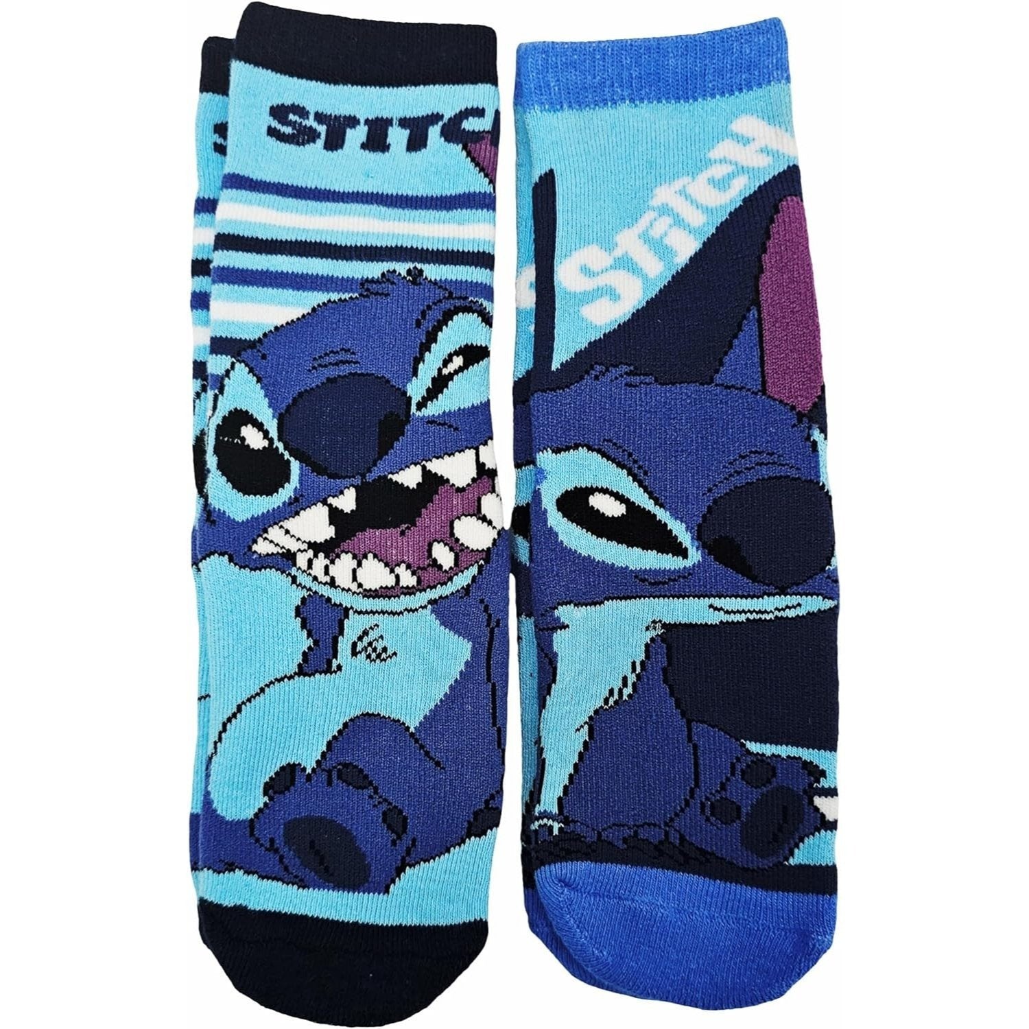 Stitch - 2 paia Calzini antiscivolo ufficiali Calze bambini Stitch anti scivolo