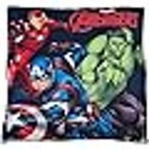 AVENGERS - Cuscino Ufficiale Arredo 40x40 cm morbido con imbottitura 100% poliestere per cameretta bambini e ragazzi - HULK
