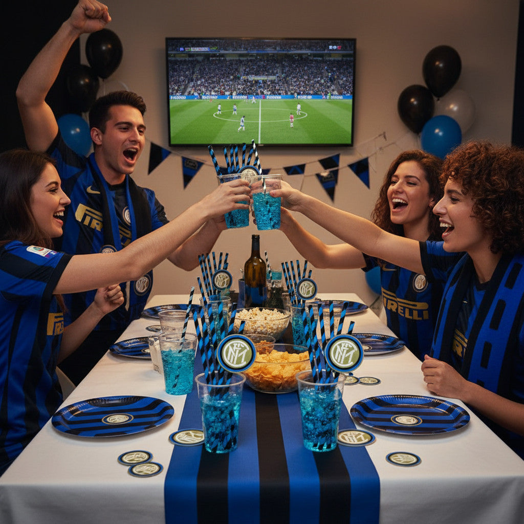 Cannucce Carta Rigida Ufficiali Inter Milano 12 pz - Festa Compleanno