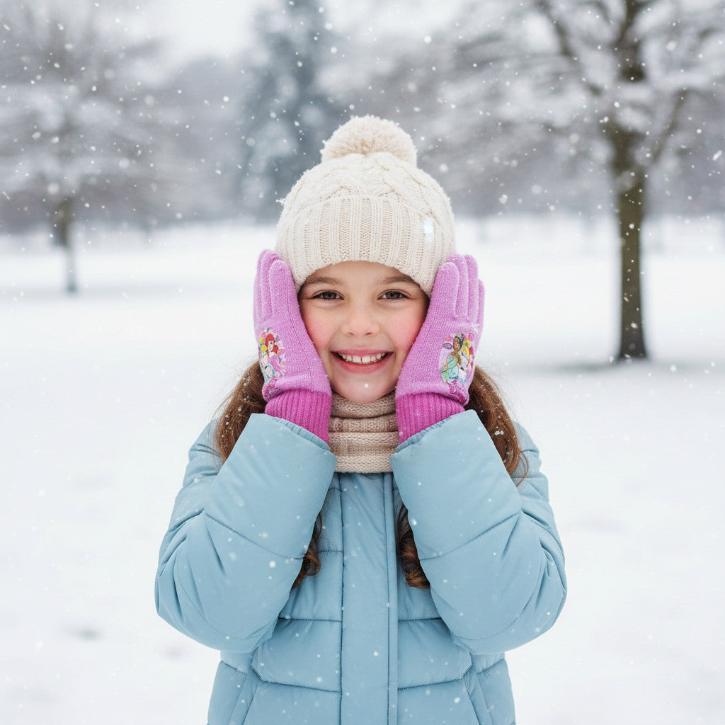 Guanti Invernali Bambini Principesse Taglia Unica 2-5 Anni 3