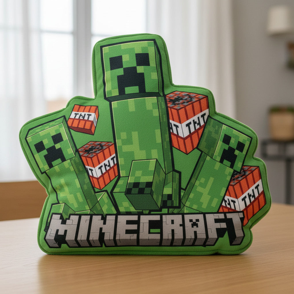 MINECRAFT - Cuscino 3D Shaped Sagomato Bambini in Poliestere con la Forma sagoma personaggio