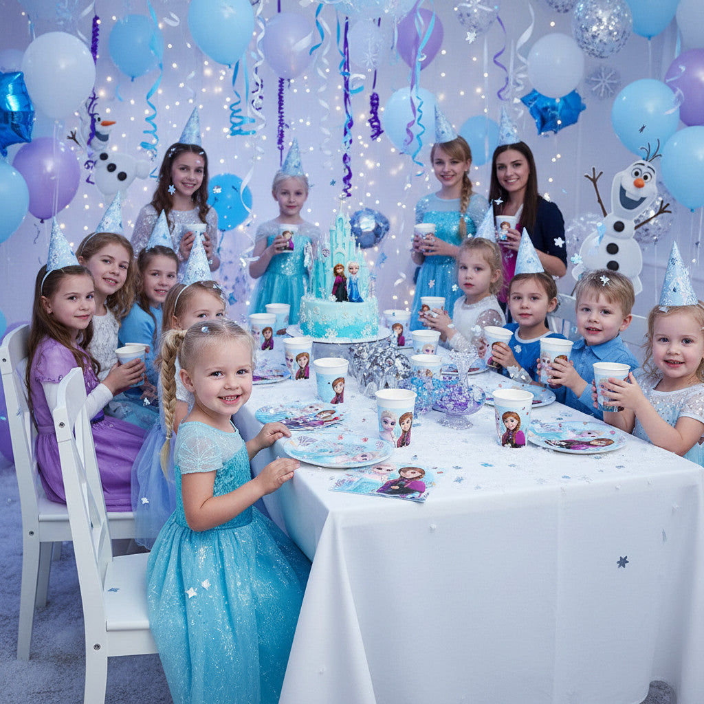 Kit Festa 8 Persone Set Tavola Addobbi Party Compleanno con 8 Piatti, 8 Bicchieri e tovaglioli