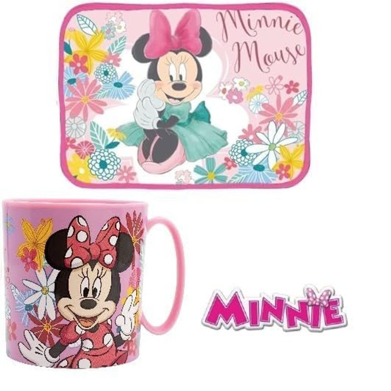 Set Colazione Merenda 2 Pezzi con Tovaglietta Ripiegabile Morbida Sottopiatto Pieghevole e Tazza Bicchiere 350ml  Microo