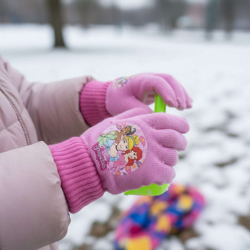 Guanti Invernali Bambini Principesse Taglia Unica 2-5 Anni 4