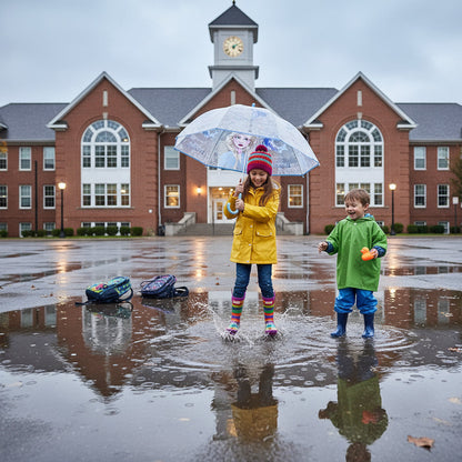FROZEN - Ombrello da Pioggia Trasparente e Multicolore unisex a campana per bambini