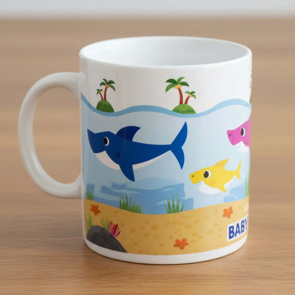 Tazza in ceramica  Bambini in confezione regalo (Baby Shark)