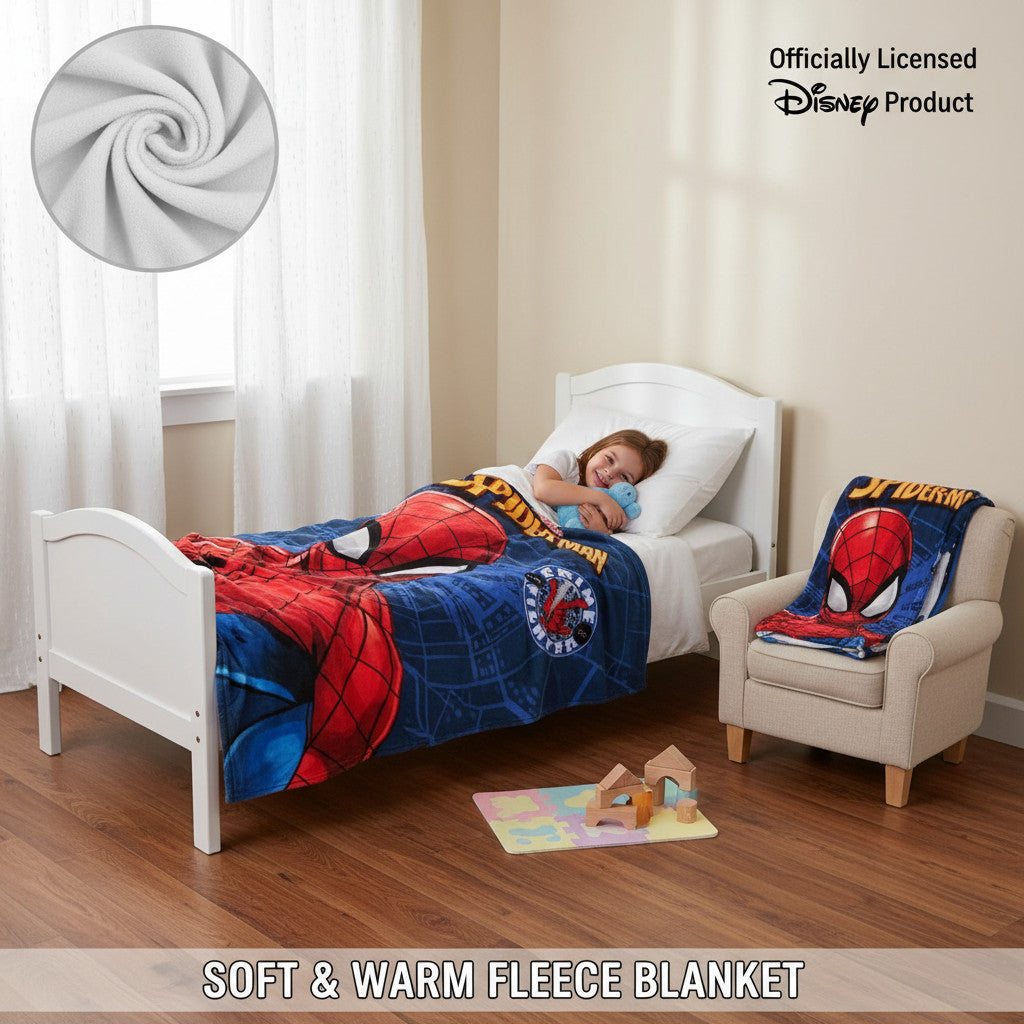 Coperta Plaid Morbida e Calda 100x140cm  Bambini Pile con stampa (SPIDERMAN)