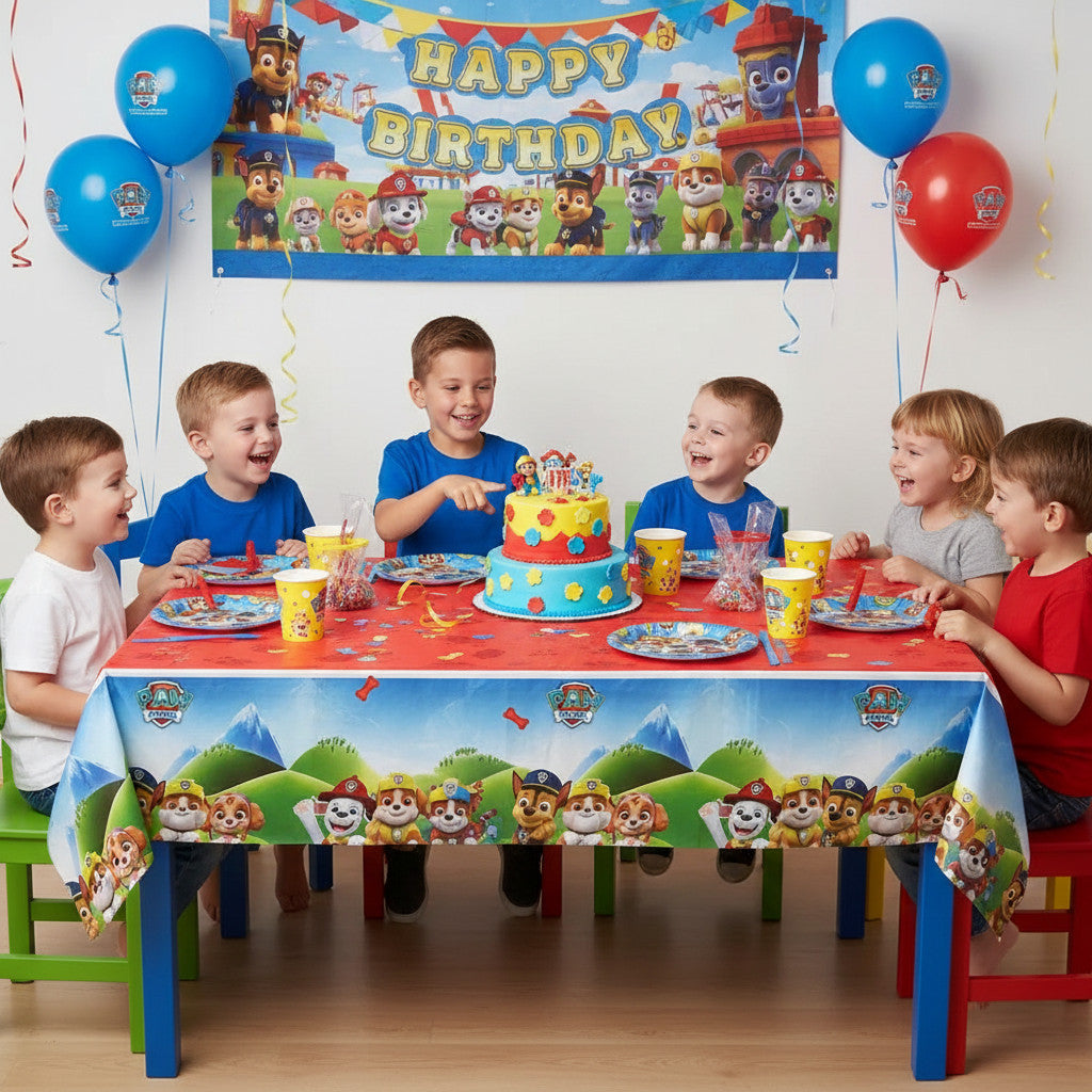 Tovaglia decorazione per compleanno dei bambini e feste a tema, Rettangolare, 120 cm x 180 cm, lavabile