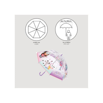 Ombrello da Pioggia Trasparente e Multicolore unisex a campana per bambini GABBY