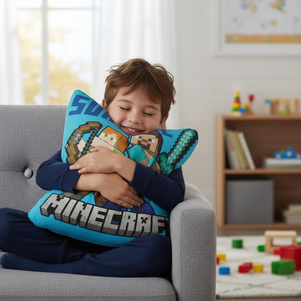 MINECRAFT - Cuscino 3D Shaped Sagomato Bambini in Poliestere con la Forma sagoma personaggio