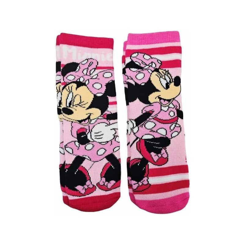 2 Paia Calzini Antiscivolo Ufficiali Minnie Mouse (Taglia 27-30)