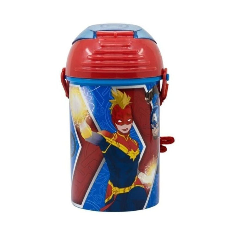 AVENGERS - Borraccia Pop UP 450 ml con Tracolla e Tappo per Bambini Scuola - HULK