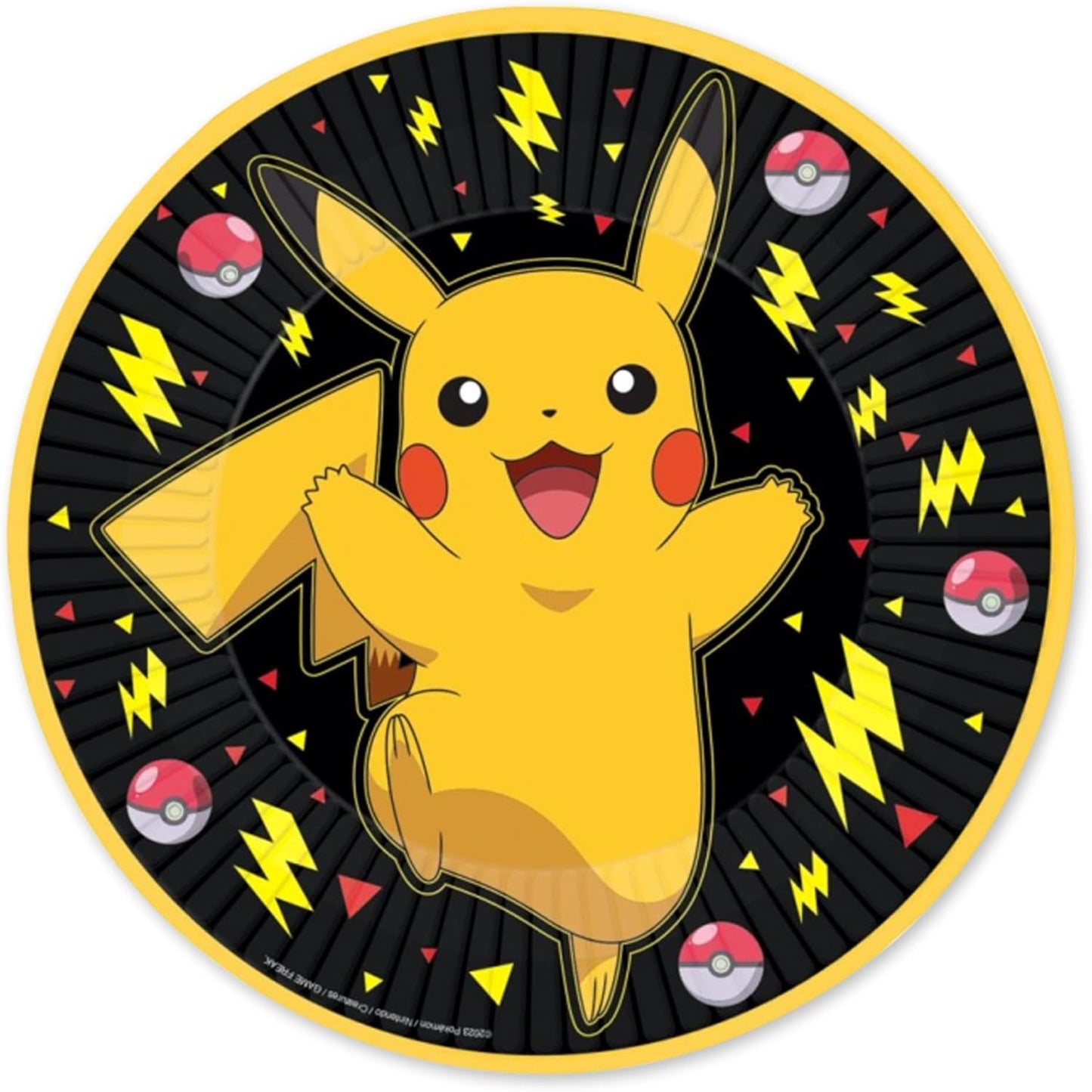 Kit Compleanno Pokemon fino a 8 persone, Set Stoviglie Pikachu Addobbi Decorazioni da Tavola per Festa Party Carnevale Halloween a Tema Bambini, 8 Piatti, 16 Tovaglioli, 8 Bicchieri