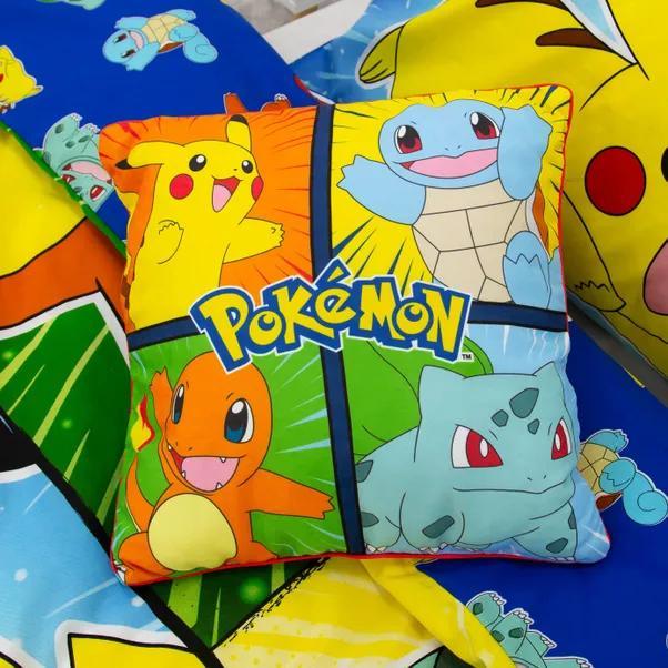 POKEMON - Cuscino Ufficiale Arredo 40x40 cm morbido con imbottitura 100% poliestere - Cameretta Bambini - Pikachu
