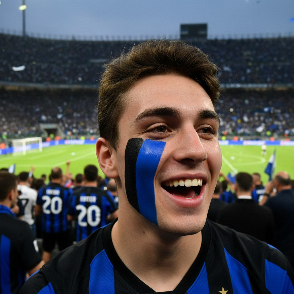 Stick Trucco Makeup Tifoso Stadio Colore Nero Azzurro  Viso e Corpo - Inter