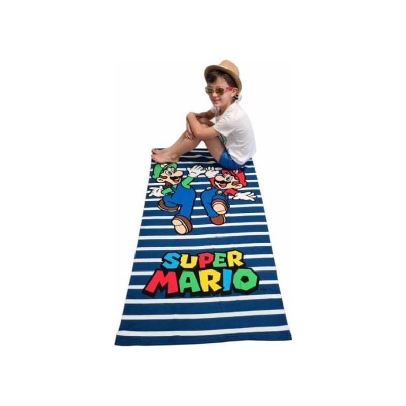 Telo Mare Asciugamano da spiaggia e piscina in microfibra CM. 140X70 asciugatura rapida, ultra morbido SUPERMARIO