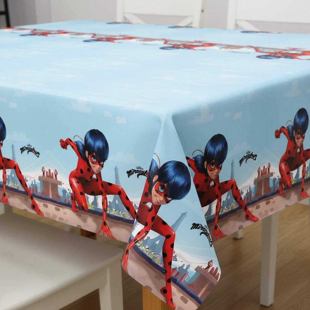 Tovaglia Lady decorazione per compleanno dei bambini e feste a tema, Rettangolare, 120 cm x 180 cm, lavabile LADYBUG