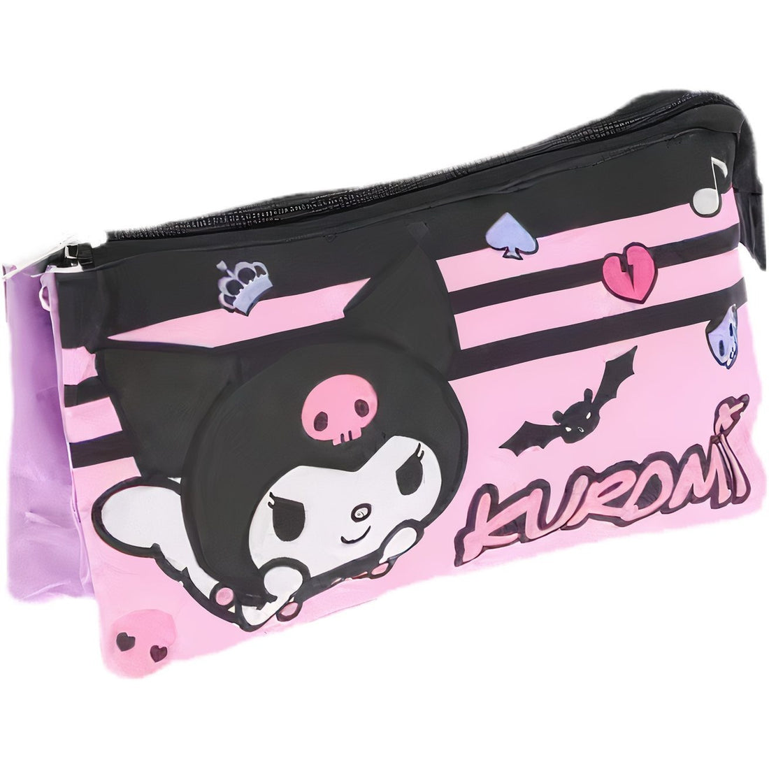 Portapenne Astuccio Triplo Borsellino Scuola e Asilo per Bambini e Ragazzi 22x12cm KUROMI