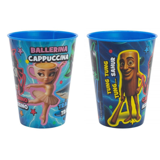 Set 2 Bicchieri per Bambini 260 ml in plastica Regalo per Ragazzi BRAINROT