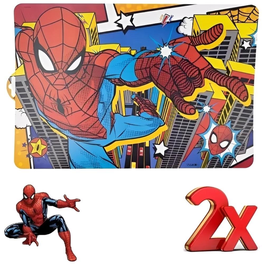 SPIDERMAN | 2 pezzi Tovaglietta Americana Plastificata Sottopiatto  colazione e pranzo Bambini SPIDER-MAN