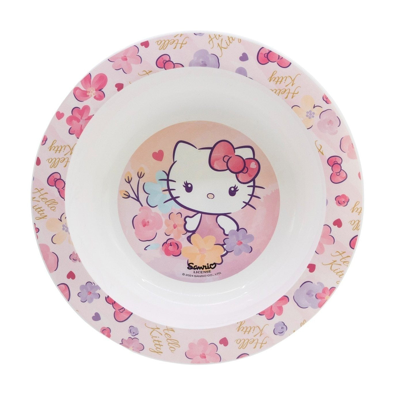 Set di stoviglie riutilizzabile per bambini bicolore – Set composto da 3 pezzi: Piatto, ciotola e bicchiere per bambini e bebé HELLO KITTY