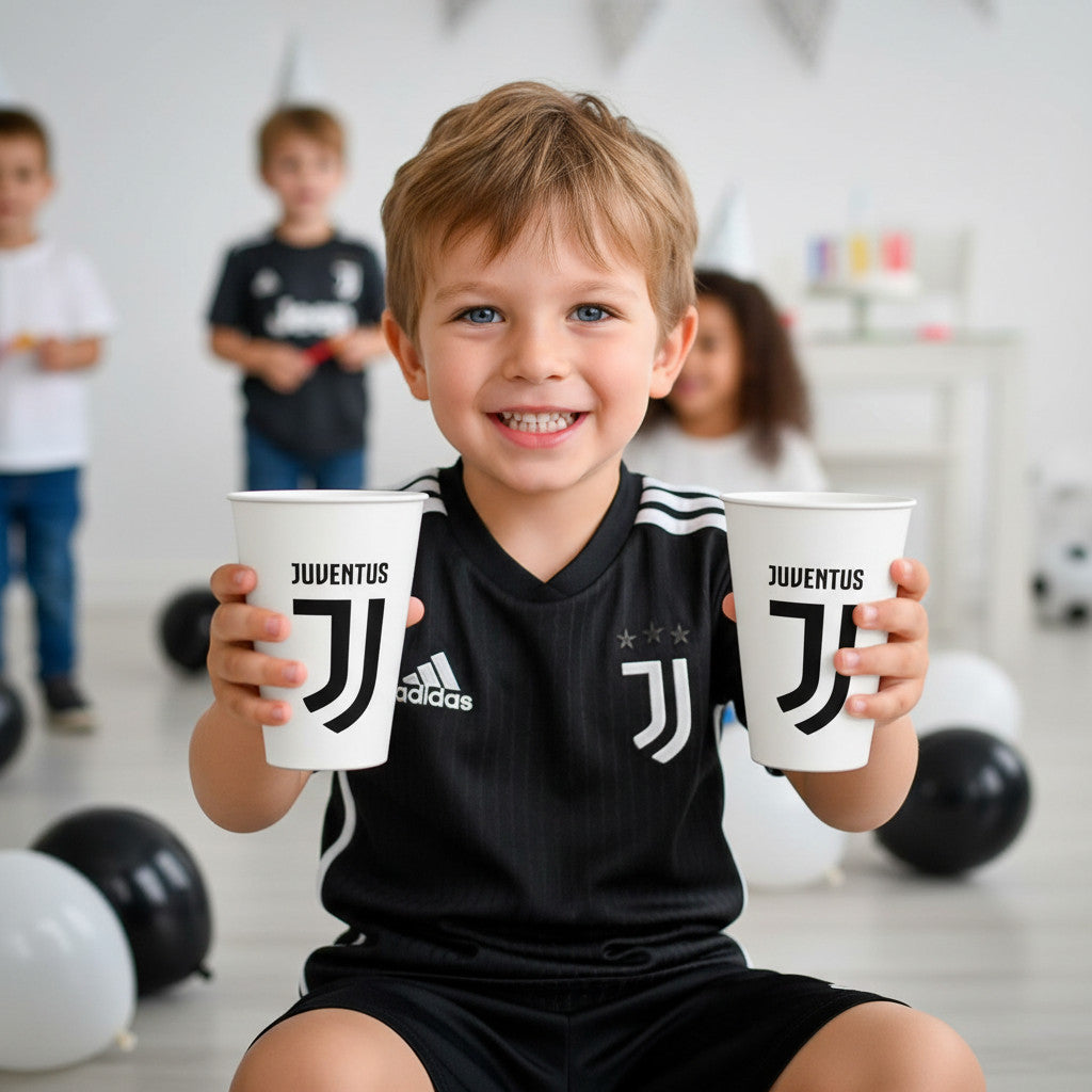 Set 2 Bicchieri in plastica 260ml Tifoso Senza BPA/Regalo  Ragazzi Prodotto Ufficiale  JUVENTUS