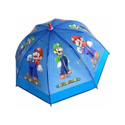 SUPERMARIO - Ombrello da Pioggia Trasparente e Multicolore unisex a campana per bambini SUPER MARIO