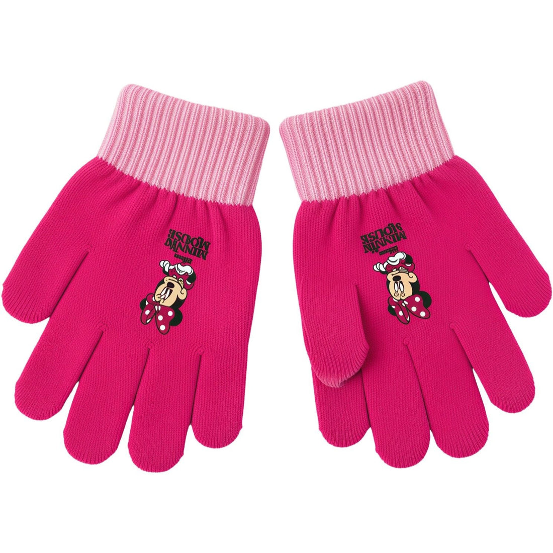 Guanti Minnie Mouse Bambini Invernali Taglia Unica Rosa