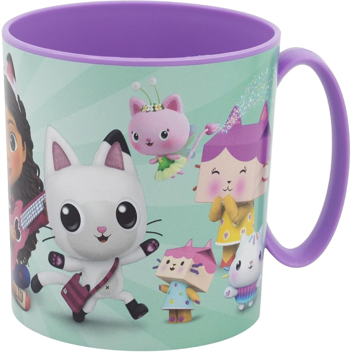 Tazza Bicchiere in plastica 350ml per Microonde con manico Bambini colazione GABBY