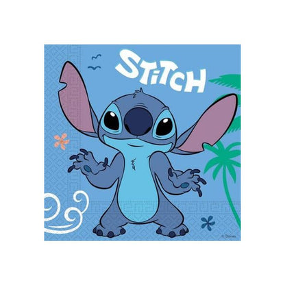STITCH - Kit Festa 8 Persone Set Tavola Addobbi Party Compleanno con 8 Piatti, 8 Bicchieri e 20 tovaglioli
