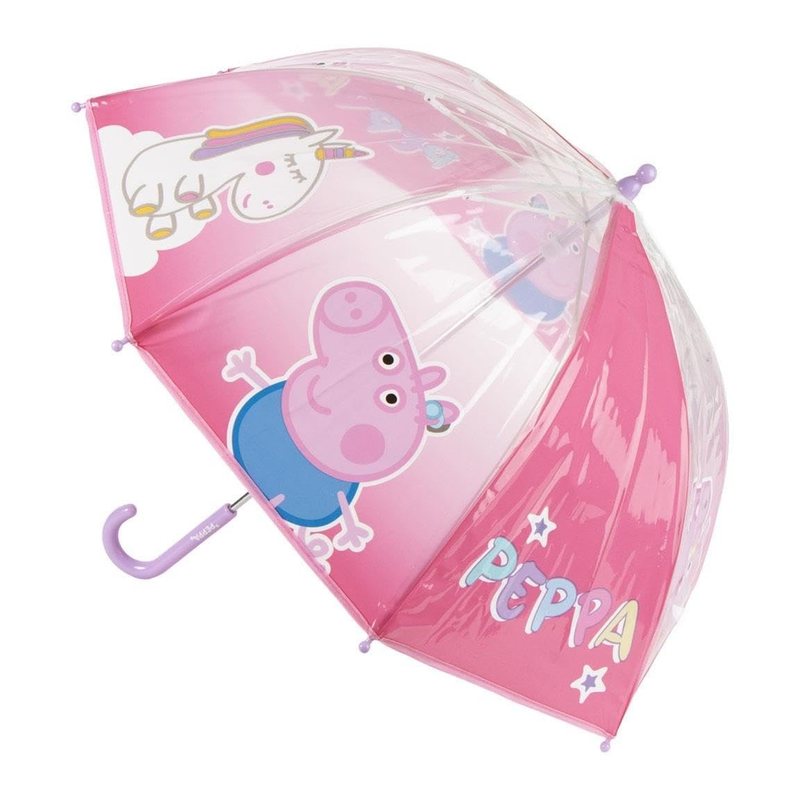 Peppa Pig - Ombrello da Pioggia Trasparente a Campana per Bambini
