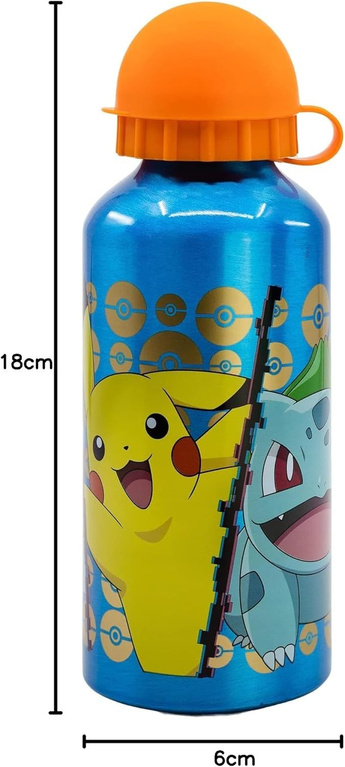 POKEMON - Borraccia Scuola Bottiglia Sport in lega di Alluminio per Bambini 400ml con beccuccio retraibile - Pikachu